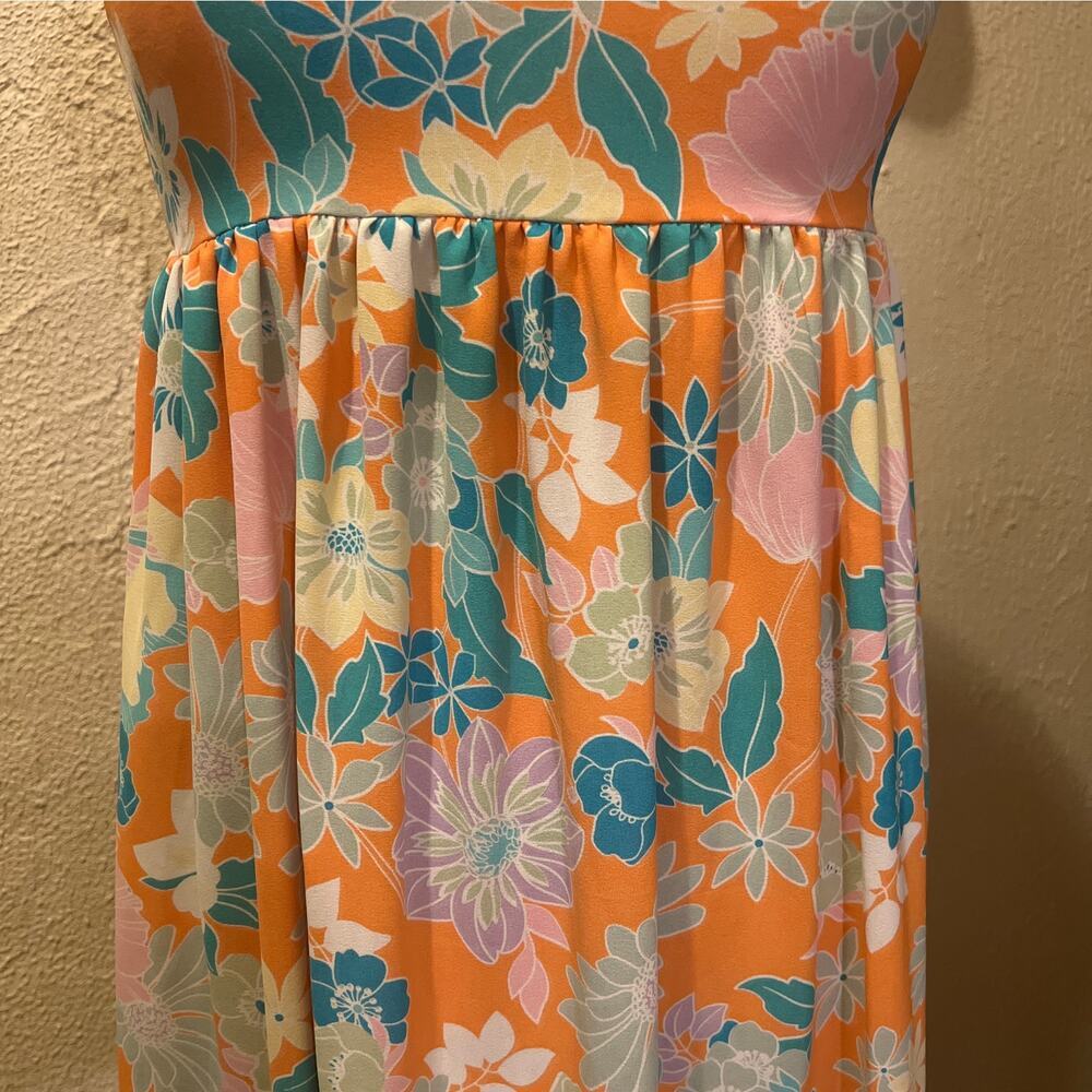 Velvet Torch Los Angeles Floral Print Tiered Midi Slip Dress Size XS - Picture 5 of 13